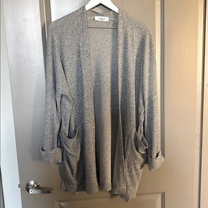 CJLA COZY OPEN CARDIGAN SWEATER MEDIUM GRAY